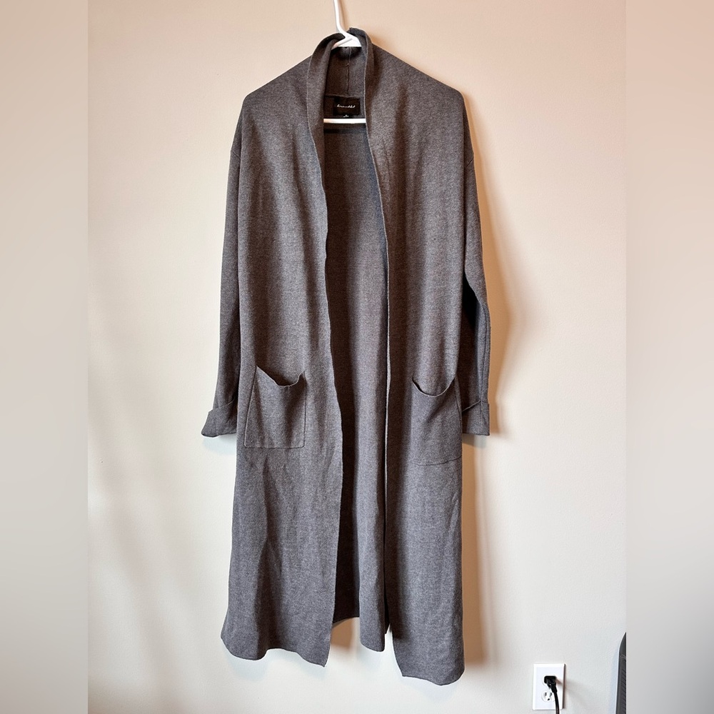Gray Open Front Cardigan by Brandy Melville